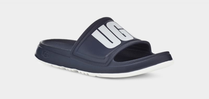 Dark Blue Ugg Wilcox Men's Slides | South Africa-6342879