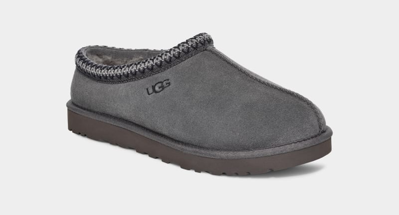 Dark Grey Ugg Tasman Men's Slippers | South Africa-6791380