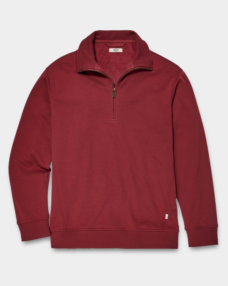 Dark Pink Ugg Zeke Half Zip Men's Pullover | South Africa-6492138