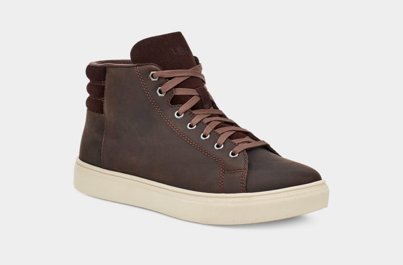 Deep Brown Ugg Baysider High Weather Men's Sneakers | South Africa-2769104