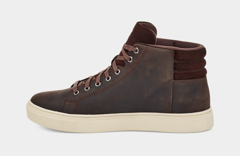 Deep Brown Ugg Baysider High Weather Men's Sneakers | South Africa-2769104