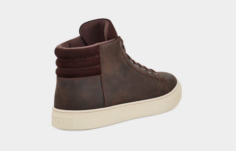 Deep Brown Ugg Baysider High Weather Men's Sneakers | South Africa-2769104