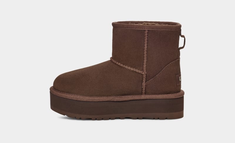 Deep Brown Ugg Classic Mini Platform Kids' Boots | South Africa-9684120