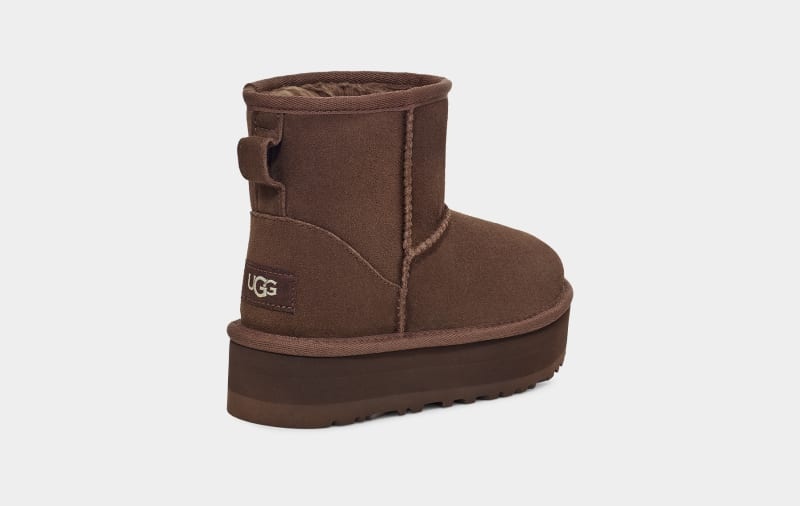 Deep Brown Ugg Classic Mini Platform Kids' Boots | South Africa-9684120