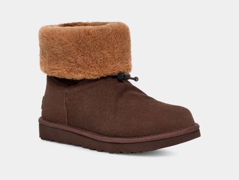 Deep Brown Ugg Classic Short Toggler Women's Winter Boots | South Africa-1845637