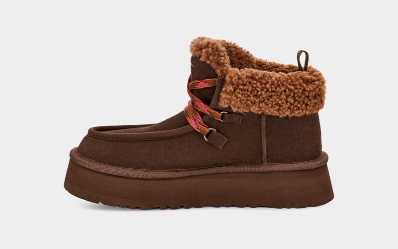 Deep Brown Ugg Funkarra Cabin Cuff Women's Sneakers | South Africa-8651092