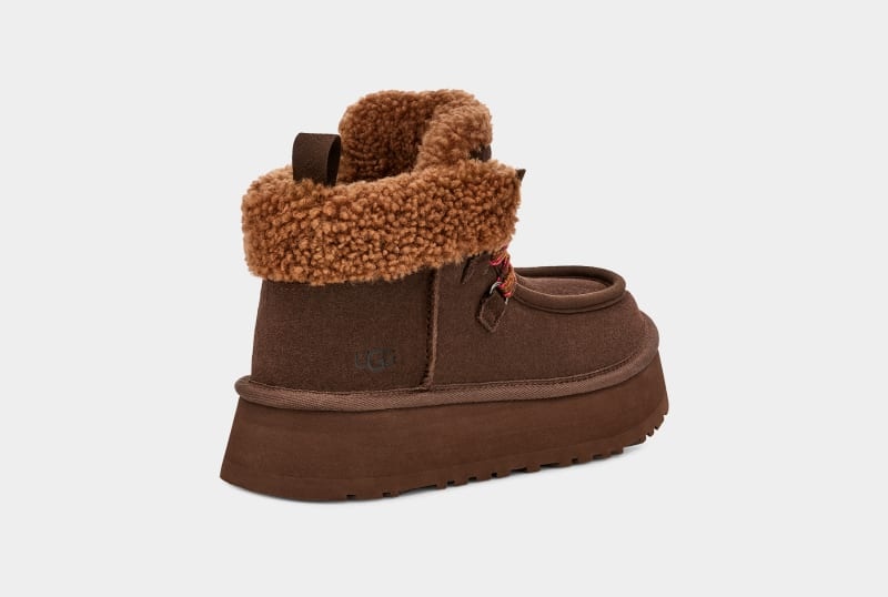 Deep Brown Ugg Funkarra Cabin Cuff Women's Sneakers | South Africa-8651092