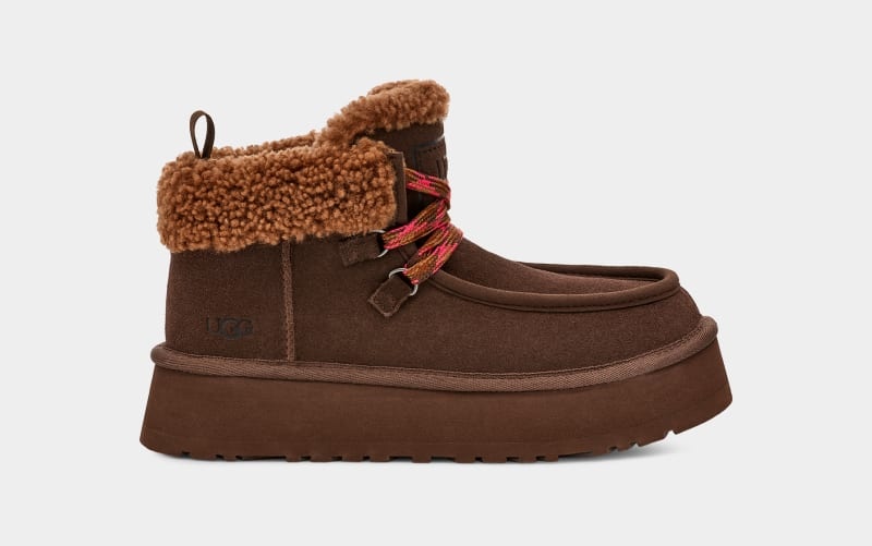 Deep Brown Ugg Funkarra Cabin Cuff Women\'s Sneakers | South Africa-8651092