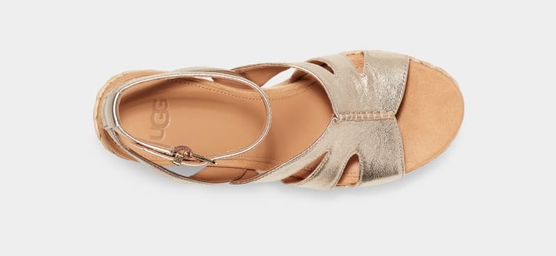 Gold Metal Ugg Careena Women's Sandals | South Africa-8214390