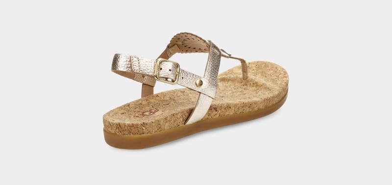 Gold Ugg Ayden Ii Metallic Women's Sandals | South Africa-9264153