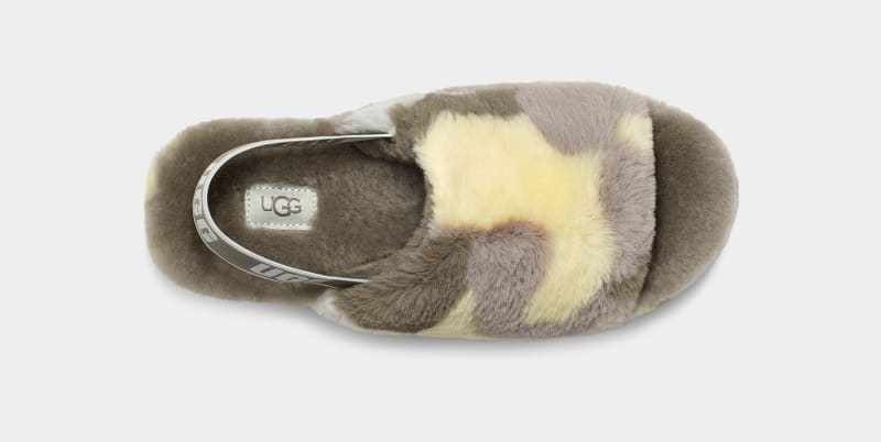 Green Ugg Fluff Yeah Camopop Women's Slippers | South Africa-7835912