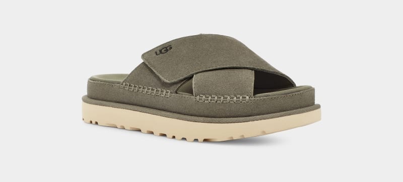 Green Ugg Goldenstar Cross Women's Slides | South Africa-0297654