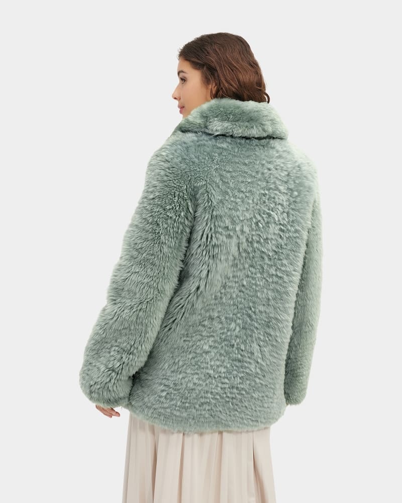 Green Ugg Lianna Short Shearling Women's Coats | South Africa-5431798