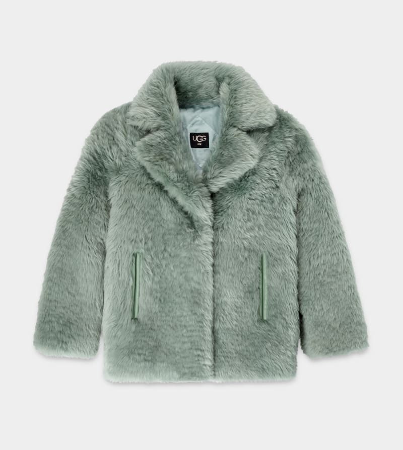 Green Ugg Lianna Short Shearling Women's Coats | South Africa-5431798