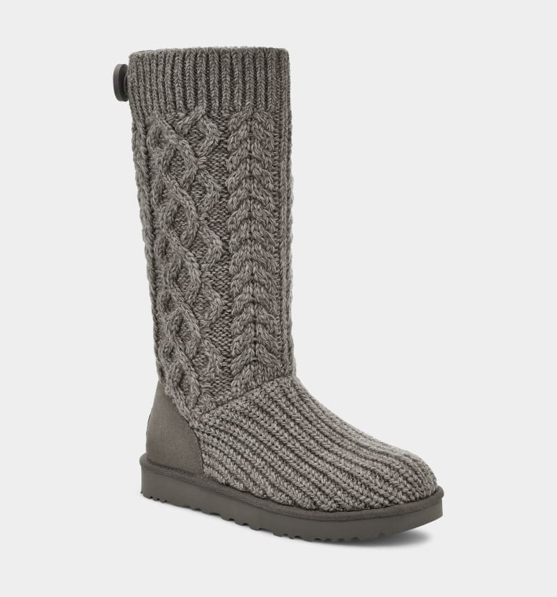 Grey Ugg Classic Cardi Cabled Knit Women's Boots | South Africa-4293651