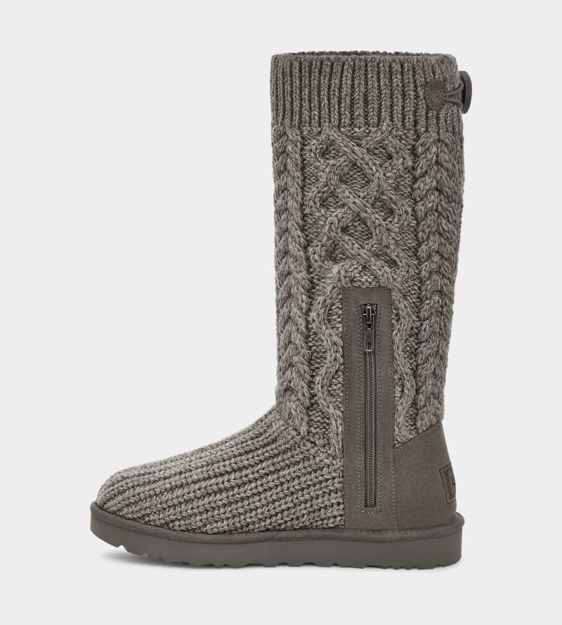 Grey Ugg Classic Cardi Cabled Knit Women's Boots | South Africa-4293651