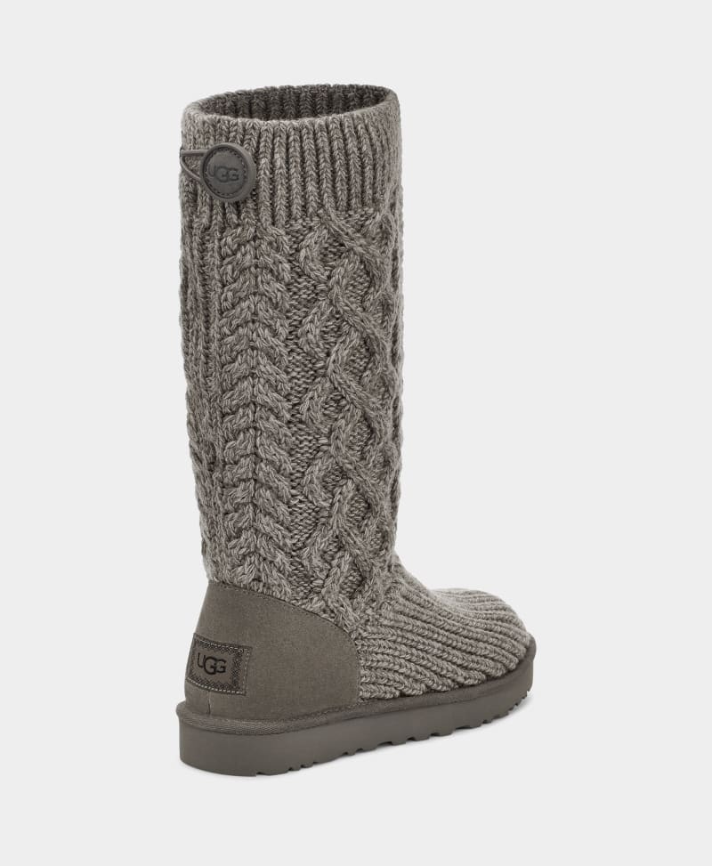 Grey Ugg Classic Cardi Cabled Knit Women's Boots | South Africa-4293651