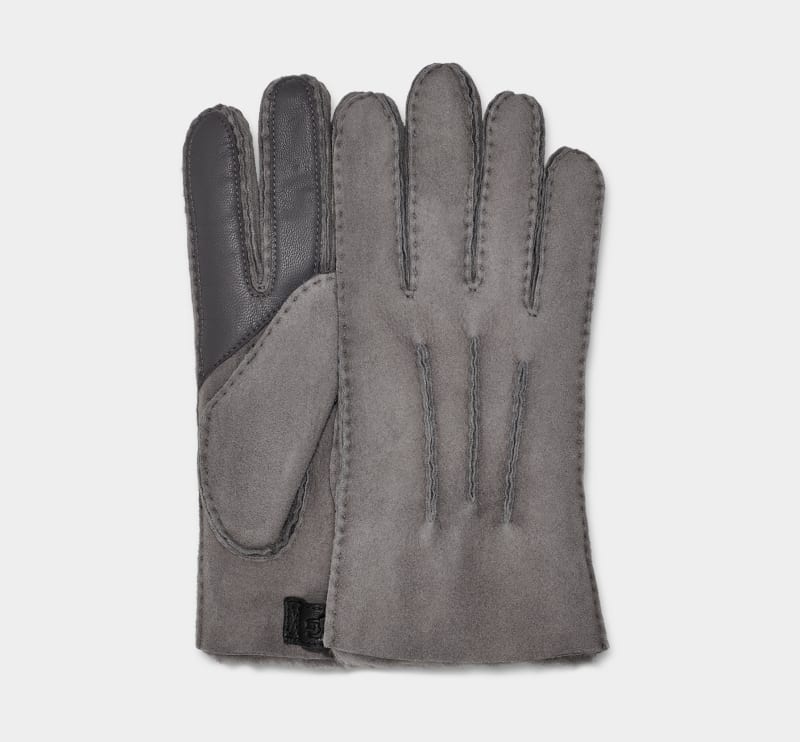 Grey Ugg Contrast Sheepskin Tech Men\'s Gloves | South Africa-4562907