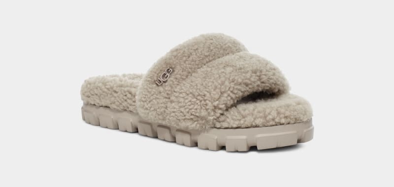 Grey Ugg Cozetta Curly Women's Slippers | South Africa-9748513