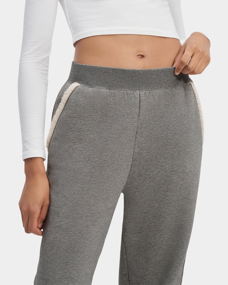 Grey Ugg Daylin Bonded Fleece Logo Women's Pants | South Africa-1853602