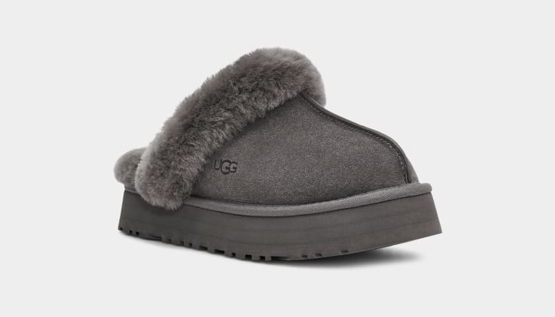 Grey Ugg Disquette Women's Slippers | South Africa-1046953