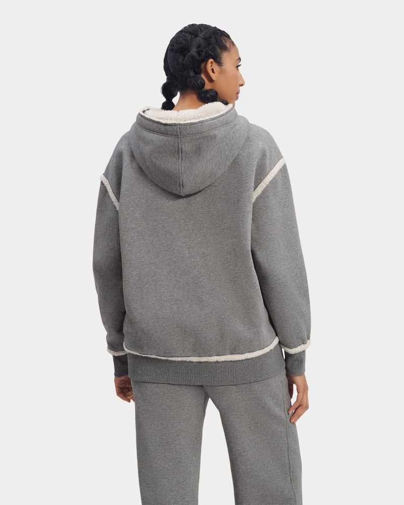 Grey Ugg Joanne B Fleece Logo Women's Hoodie | South Africa-5321640