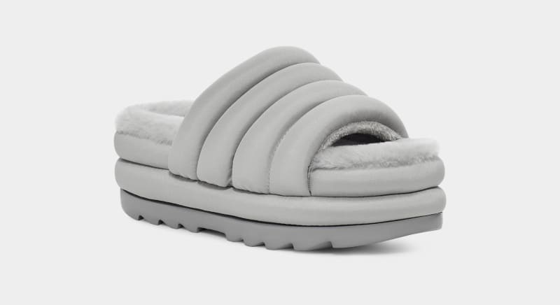 Grey Ugg Maxi Women's Slides | South Africa-9761425