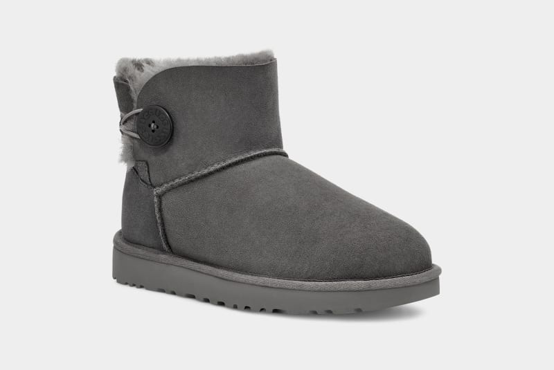 Grey Ugg Mini Bailey Button Ii Women's Boots | South Africa-9245861