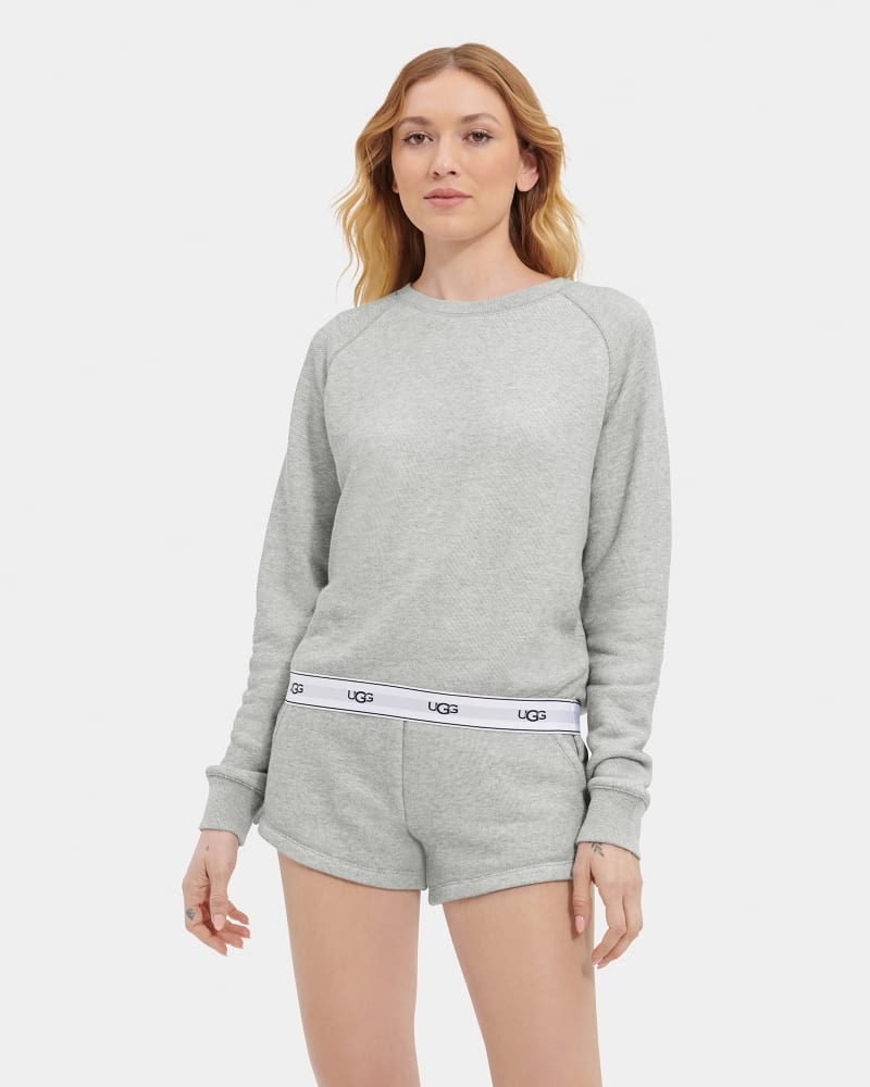 Grey Ugg Nena Crewneck Women's Sweatshirts | South Africa-3294651