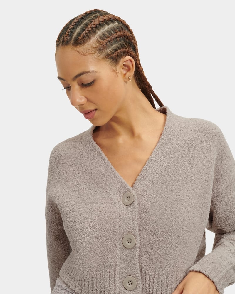 Grey Ugg Nyomi Cropped Women's Cardigans | South Africa-1780945