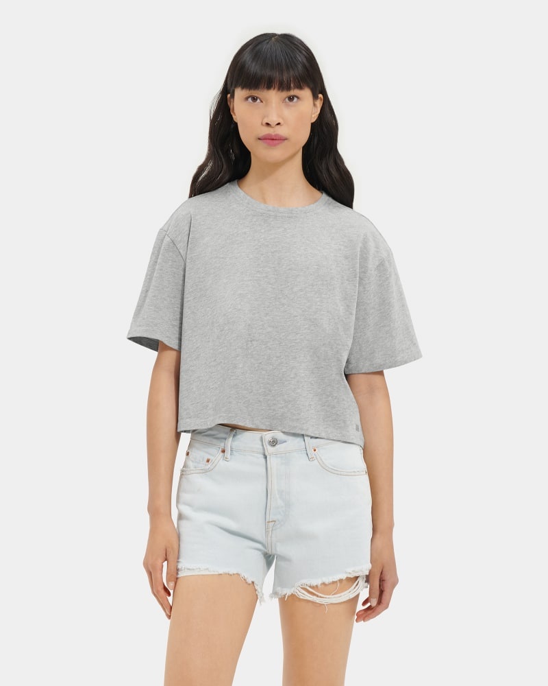 Grey Ugg Tana Cropped Women's Tee | South Africa-3984217