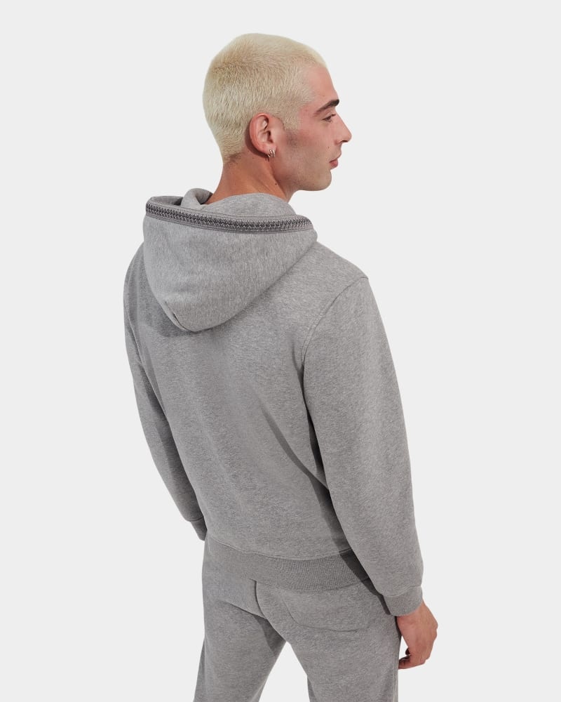 Grey Ugg Tasman Full Zip Men's Hoodie | South Africa-0364152