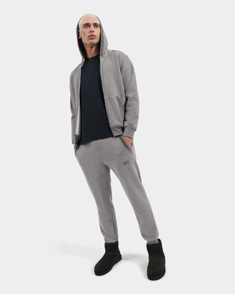 Grey Ugg Tasman Full Zip Men's Hoodie | South Africa-0364152