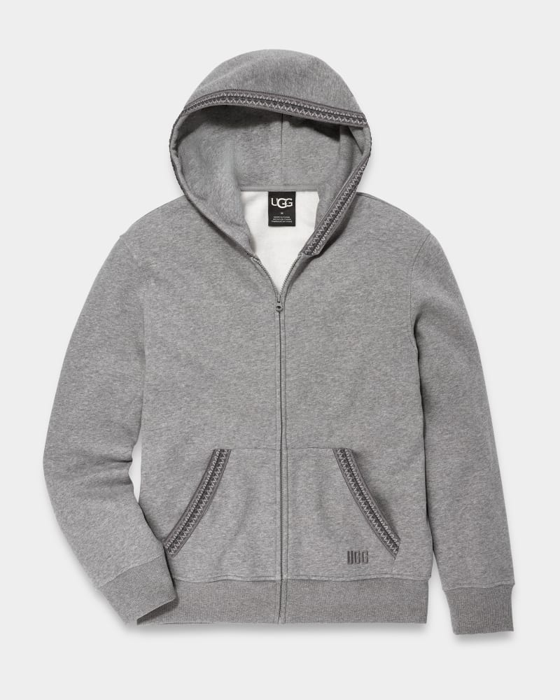 Grey Ugg Tasman Full Zip Men's Hoodie | South Africa-0364152