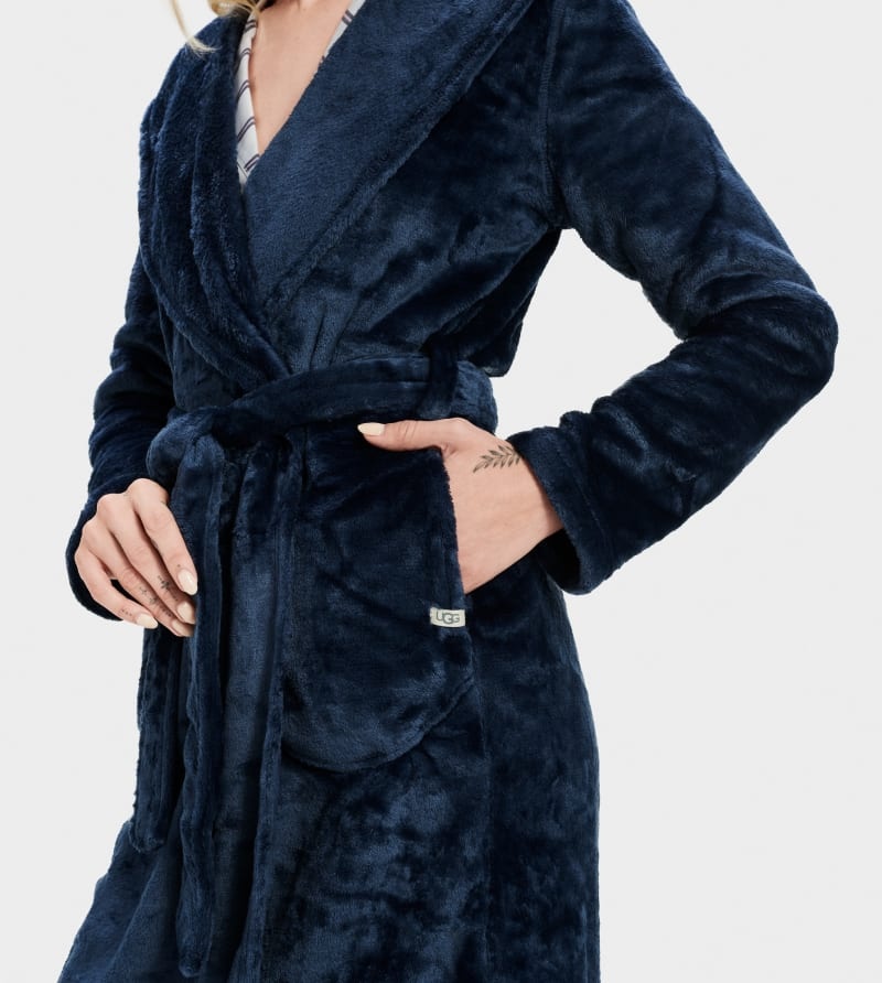 Indigo Ugg Miranda Fleece Women's Robe | South Africa-3517628