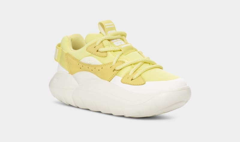 Lemon Light Green Ugg La Cloud Lace Women's Sneakers | South Africa-2175906