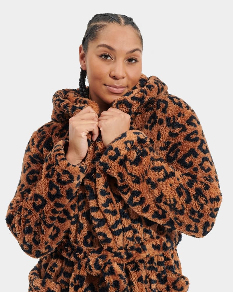 Leopard Ugg Aarti Print Women's Sleepwear | South Africa-4178650