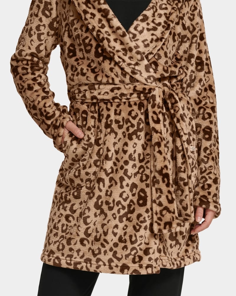 Leopard Ugg Miranda Fleece Women's Robe | South Africa-0376219