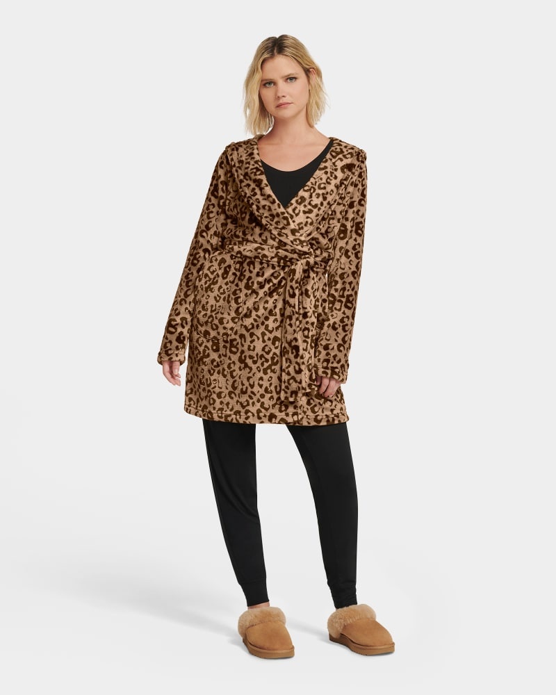 Leopard Ugg Miranda Fleece Women\'s Robe | South Africa-0376219