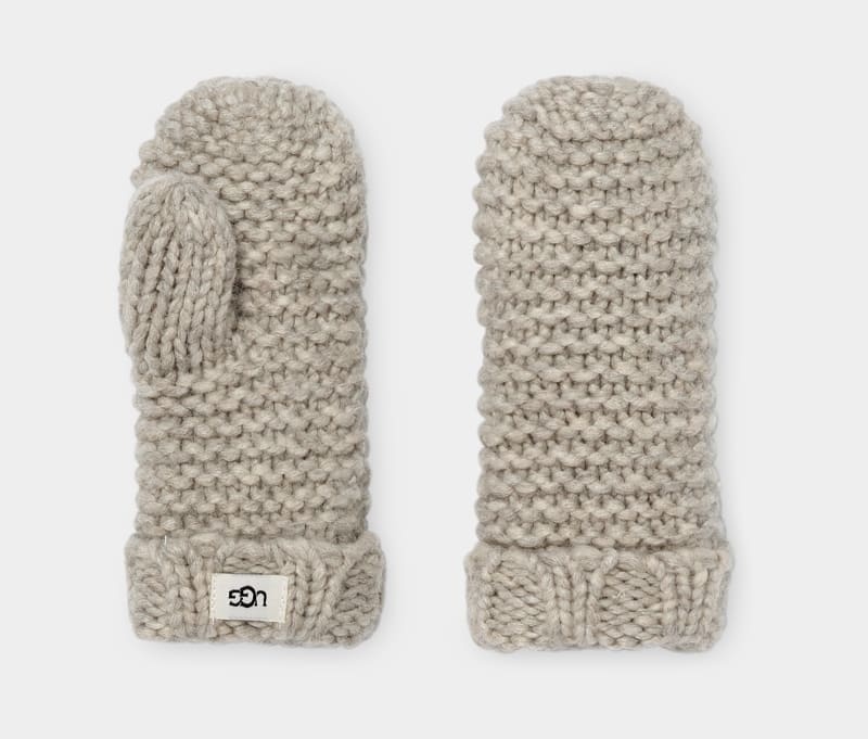 Light Grey Ugg Knit Mitten & Hat Kids' Sets | South Africa-7986420