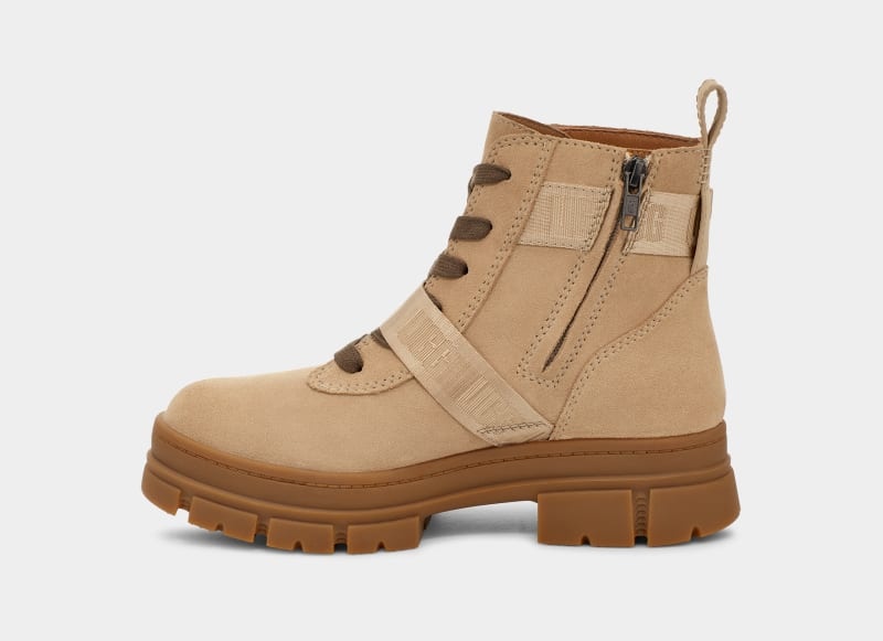 Mustard Ugg Ashton Lace Up Women's Ankle Boots | South Africa-9821705