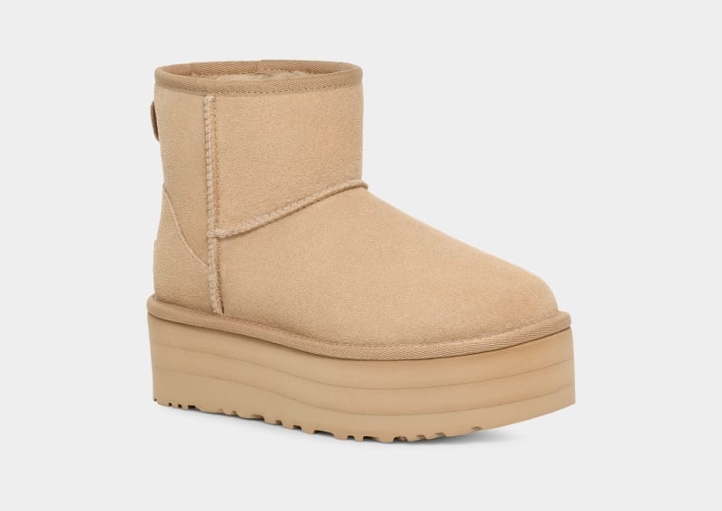 Mustard Ugg Classic Mini Platform Women's Boots | South Africa-6012973