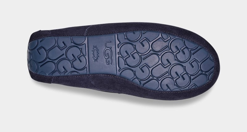 Navy Ugg Ascot Men's Slippers | South Africa-1769340