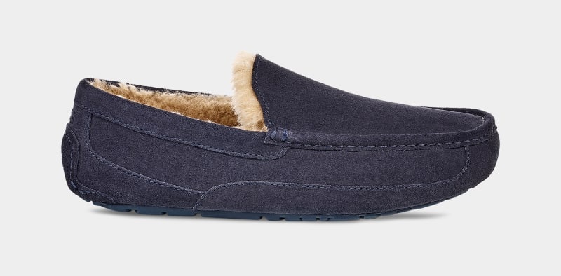 Navy Ugg Ascot Men\'s Slippers | South Africa-1769340