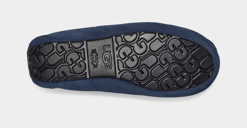 Navy Ugg Ascot Men's Slippers | South Africa-3147250