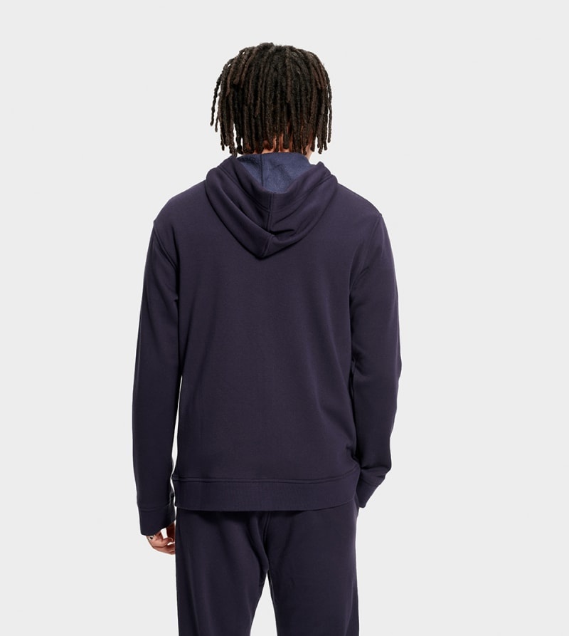 Navy Ugg Gordon Zipped Men's Hoodie | South Africa-2068514