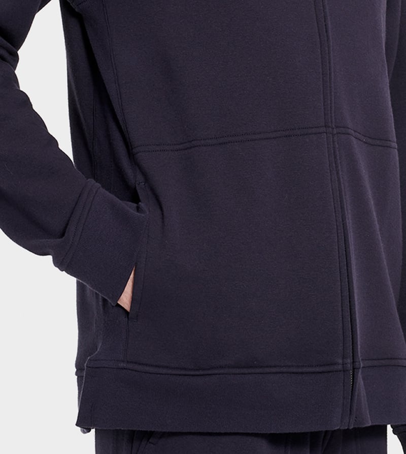 Navy Ugg Gordon Zipped Men's Hoodie | South Africa-2068514