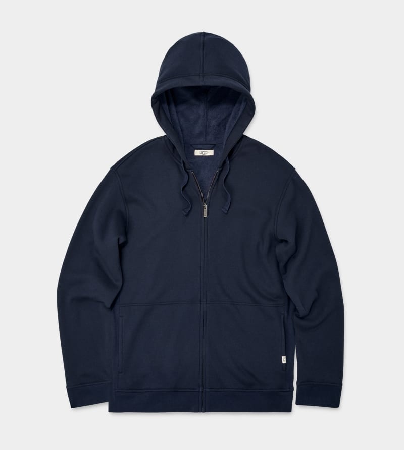 Navy Ugg Gordon Zipped Men's Hoodie | South Africa-2068514