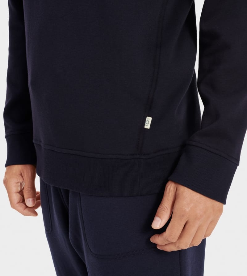 Navy Ugg Zeke Half Zip Men's Pullover | South Africa-1950763