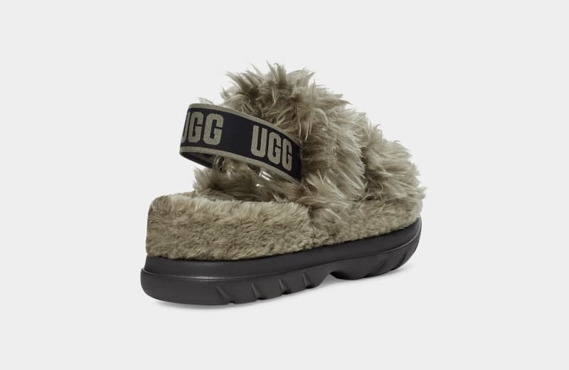 Olive Ugg Fluff Sugar Women's Sandals | South Africa-6054319